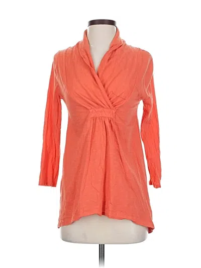 Pre-owned Deletta 3/4 Sleeve Top Orange Cowl Neck Tops