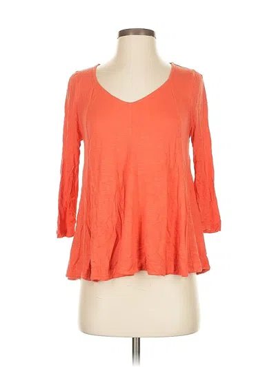 Pre-owned Deletta 3/4 Sleeve Top Orange Sweetheart Neckline Tops
