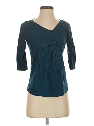 Pre-owned Deletta 3/4 Sleeve Top Teal Open Neckline Tops