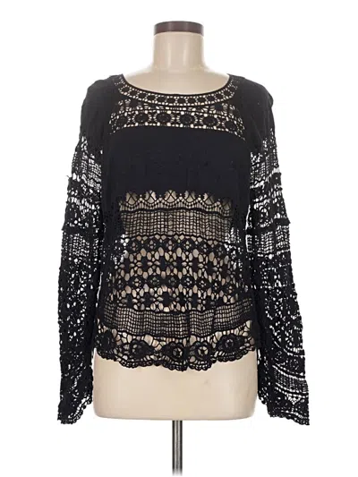 Pre-owned Deletta Long Sleeve Blouse In Black