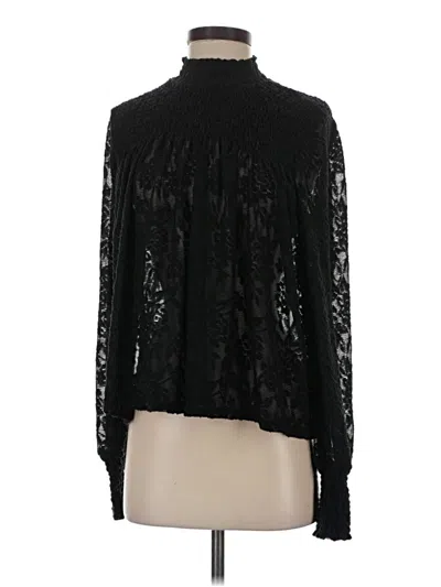 Pre-owned Deletta Long Sleeve Blouse In Black