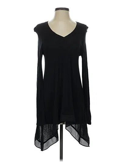 Pre-owned Deletta Long Sleeve Top Black Cold Shoulder Neckline Tops