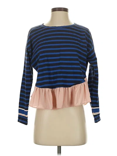 Pre-owned Deletta Long Sleeve Top Blue Boatneck Tops