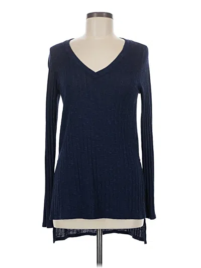 Pre-owned Deletta Long Sleeve Top Blue V-neck Tops
