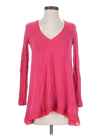 Pre-owned Deletta Long Sleeve Top Pink V-neck Tops