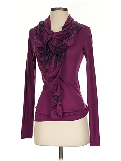 Pre-owned Deletta Long Sleeve Top Purple Cowl Neck Tops