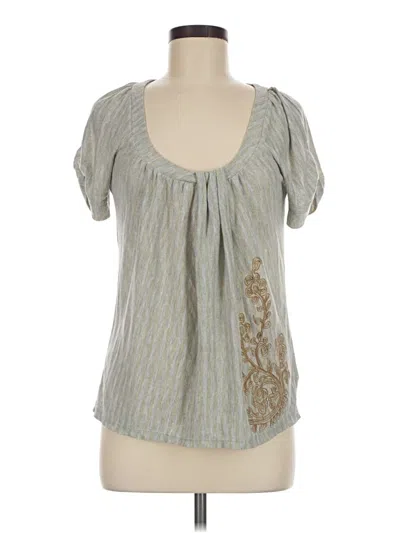 Pre-owned Deletta Short Sleeve Blouse In Gold