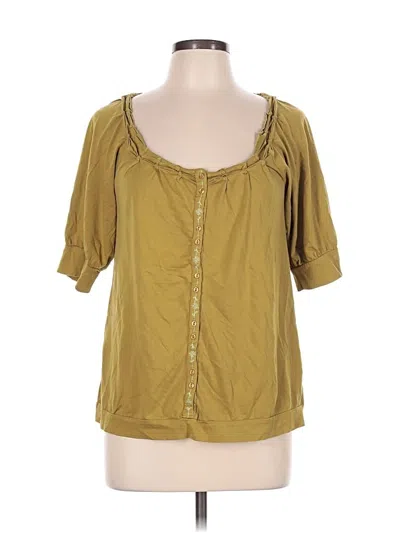Pre-owned Deletta Short Sleeve Blouse In Green