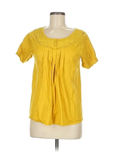 Pre-owned Deletta Short Sleeve Blouse In Yellow