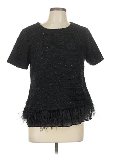 Pre-owned Deletta Short Sleeve Top Black Crew Neck Tops