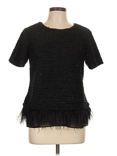 Pre-owned Deletta Short Sleeve Top Black Crew Neck Tops