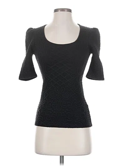 Pre-owned Deletta Short Sleeve Top Black Square Neckline Tops