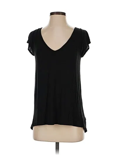 Pre-owned Deletta Short Sleeve Top Black V Neck Tops