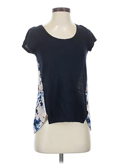 Pre-owned Deletta Short Sleeve Top Blue Scoop Neck Tops