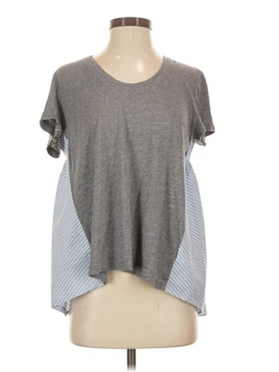 Pre-owned Deletta Short Sleeve Top Gray Scoop Neck Tops