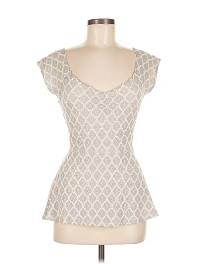 Pre-owned Deletta Short Sleeve Top Gray Sweetheart Neckline Tops