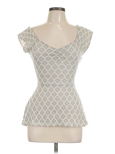 Pre-owned Deletta Short Sleeve Top Gray Sweetheart Neckline Tops