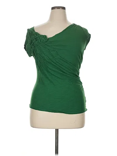Pre-owned Deletta Short Sleeve Top Green One Shoulder Neckline Tops