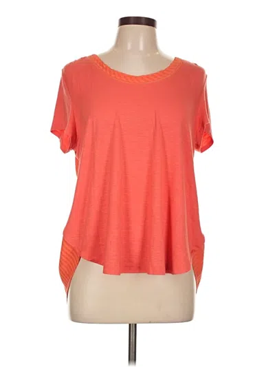 Pre-owned Deletta Short Sleeve Top Orange Scoop Neck Tops