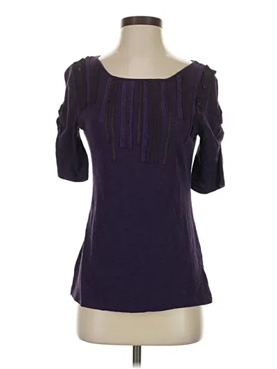 Pre-owned Deletta Short Sleeve Top Purple Sweetheart Neckline Tops