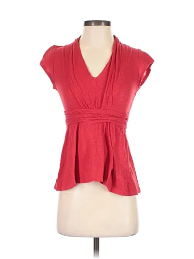 Pre-owned Deletta Short Sleeve Top Red V Neck Tops