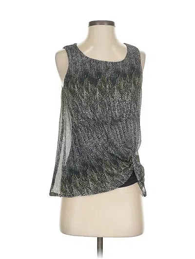 Pre-owned Deletta Sleeveless Top Silver Print Pattern Scoop Neck Tops
