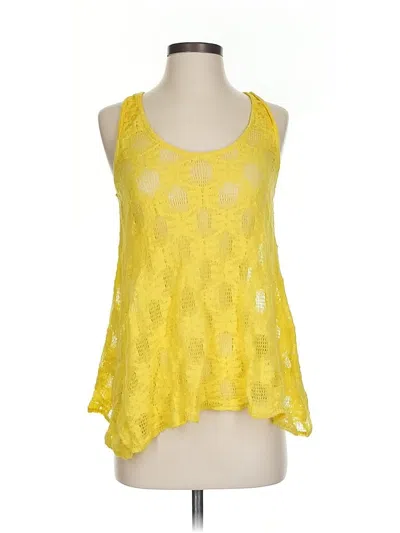 Pre-owned Deletta Tank Top Yellow Halter Neckline Tops
