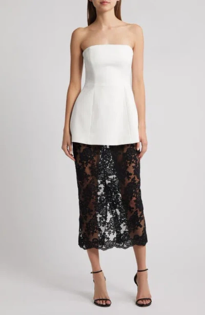 Delfi Collective Amaya Strapless Mixed Media Cocktail Dress