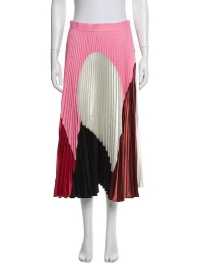 Pre-owned Delfi Collective Colorblock Pattern Midi Length Skirt In Black
