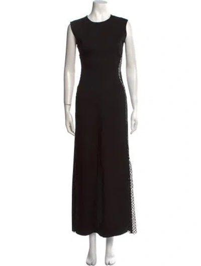 Pre-owned Delfi Collective Crew Neck Long Dress In Black