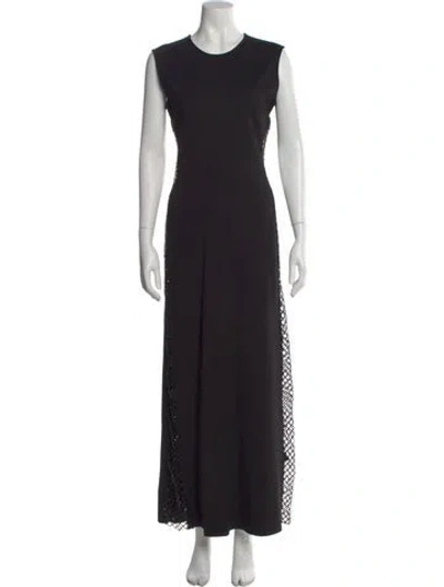 Pre-owned Delfi Collective Crew Neck Long Dress In Black