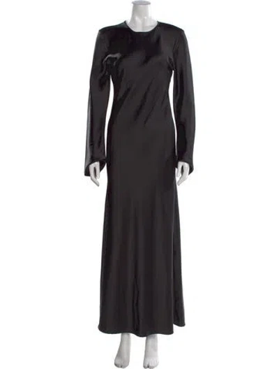 Pre-owned Delfi Collective Crew Neck Long Dress In Black