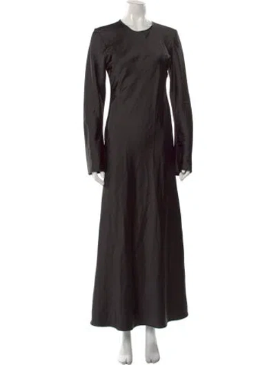 Pre-owned Delfi Collective Crew Neck Long Dress In Black