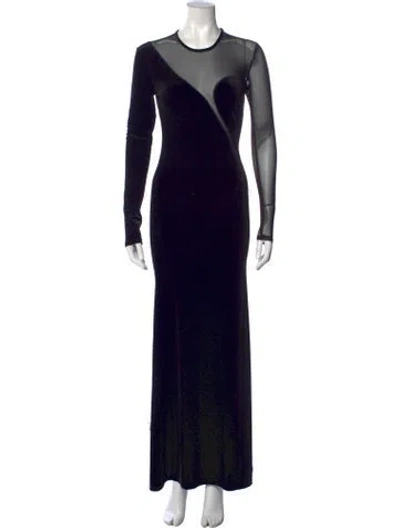 Pre-owned Delfi Collective Crew Neck Long Dress In Black