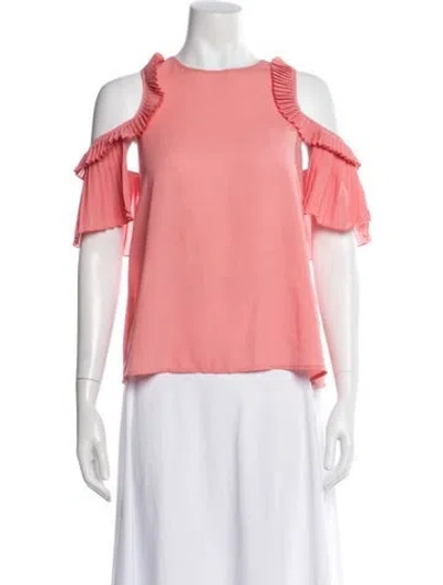 Pre-owned Delfi Collective Crew Neck Short Sleeve Top In Pink