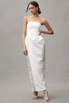 Delfi Collective Cristi Strapless Lace Cutout Maxi Dress In White