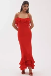 Delfi Collective Delina Ruffled Open-back Maxi Dress