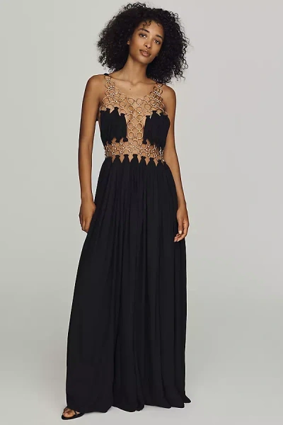 Delfi Collective Delta Chainlink Maxi Dress In Black