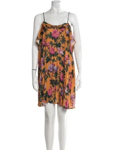 Pre-owned Delfi Collective Floral Print Mini Dress In Multi