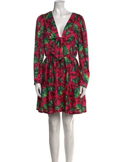 Pre-owned Delfi Collective Floral Print Mini Dress In Pink