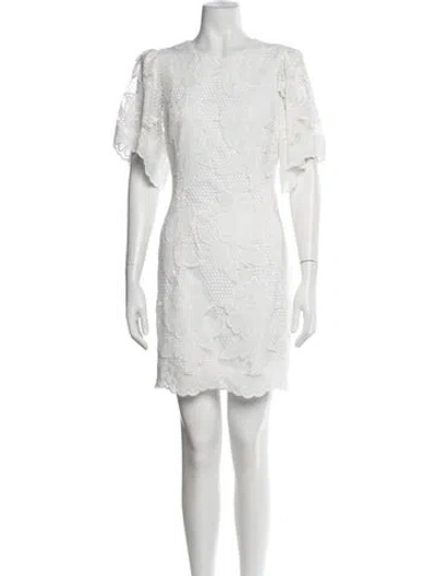 Pre-owned Delfi Collective Floral Print Mini Dress In White