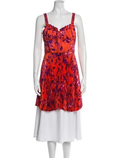 Pre-owned Delfi Collective Floral Print Square Neckline Top In Yellow
