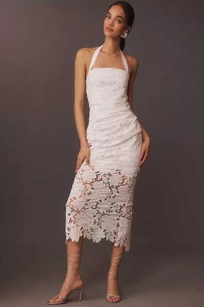 Delfi Collective Galina Halter Lace Eyelet Midi Dress