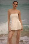 Delfi Collective Gemma Strapless Netted Gown In White