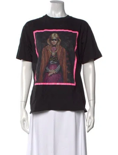 Pre-owned Delfi Collective Graphic Print Crew Neck T-shirt In Black