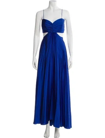 Pre-owned Delfi Collective Halterneck Long Dress In Blue