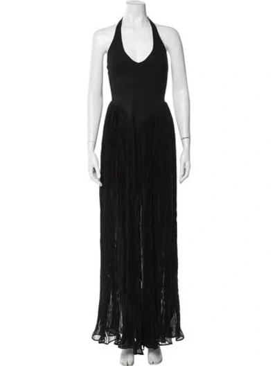 Pre-owned Delfi Collective Halterneck Long Dress W/ Tags In Black