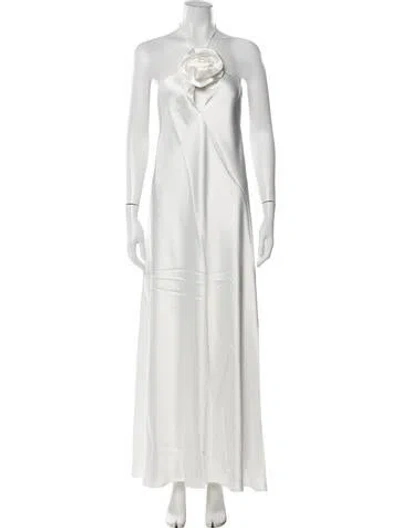 Pre-owned Delfi Collective Halterneck Long Dress W/ Tags In White