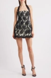 Delfi Collective Isabella Lace Halter Minidress In Black