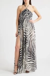 Delfi Collective Isla Print Halter Silk Maxi Dress